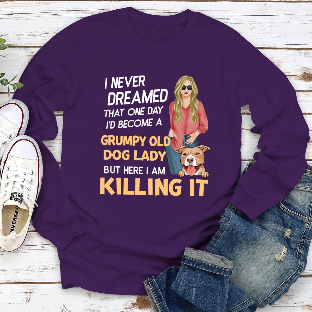 Customizable Dog Lady Long Sleeve Personalized T - shirt