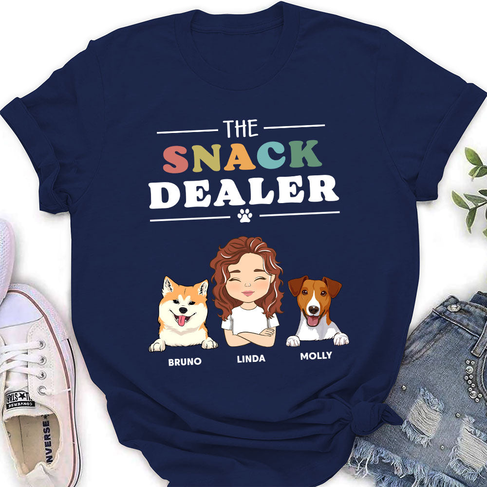 Personalized Custom Women's 'Snack Dealer' T-shirt - Ideal Gift for Pet Lovers