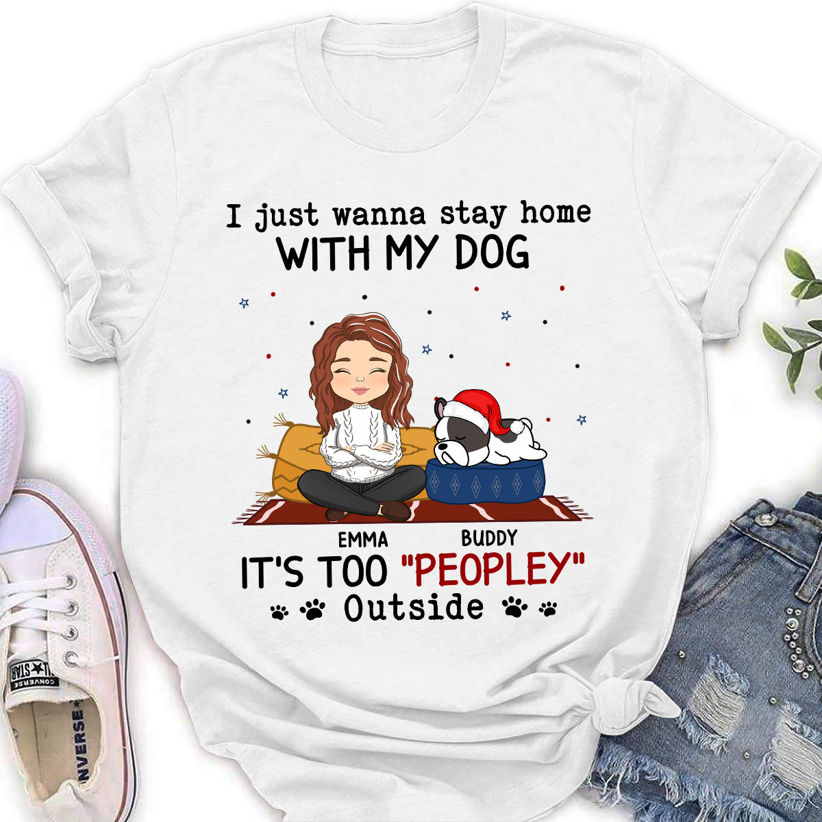 Personalized 'It's Too Peopley Outside' Women's T - shirt: Ideal Gift for Pet Lovers