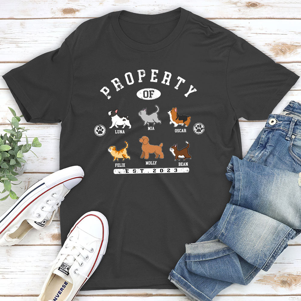 Pet Property - Customizable Unisex Personalized T - shirt for Pet Lovers