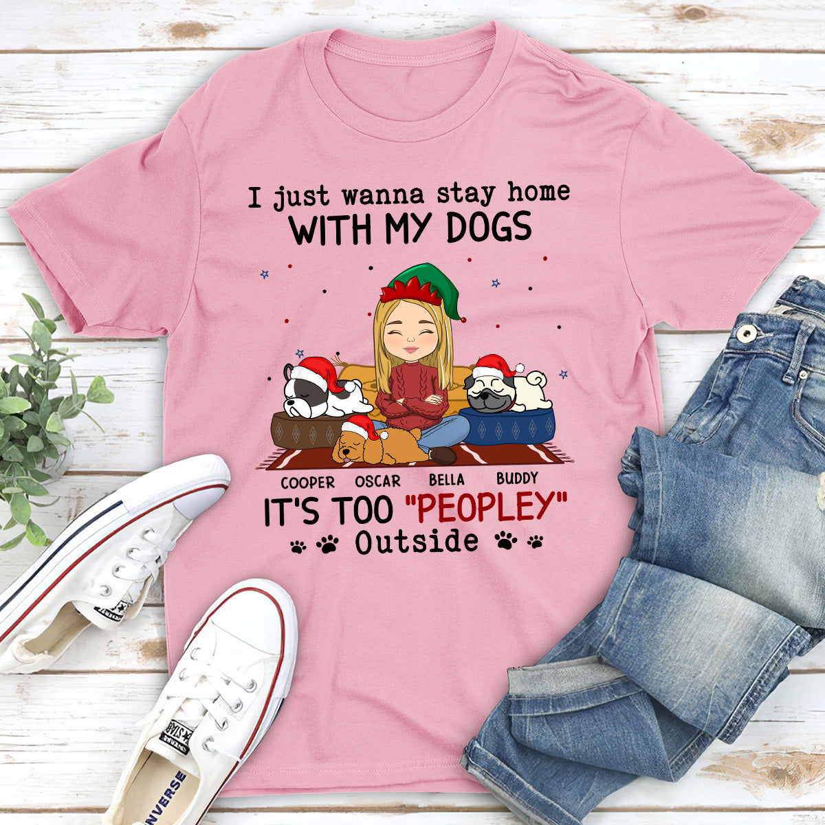 Personalized Unisex 'It's Too Crowded Outside' T-shirt - Ideal Gift for Pet Lovers