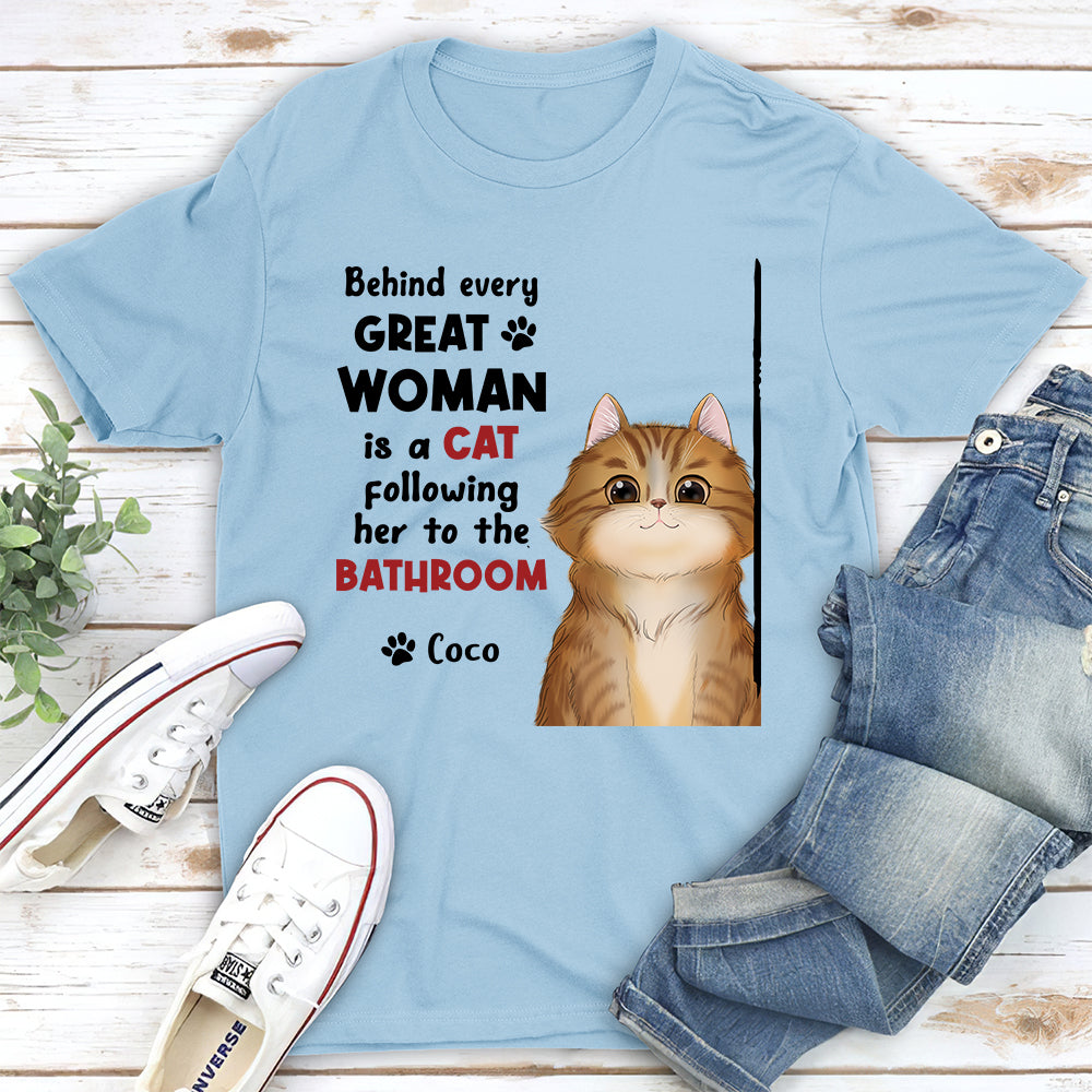 Behind Great Woman - Customizable Unisex Personalized T - shirt for Pet Lovers