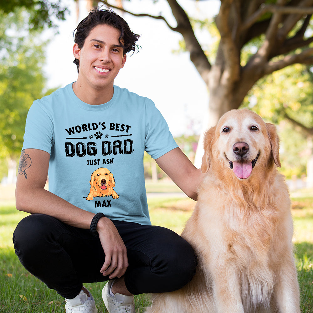 Personalized Custom Unisex T-shirt: World's Best Dog Dad Edition
