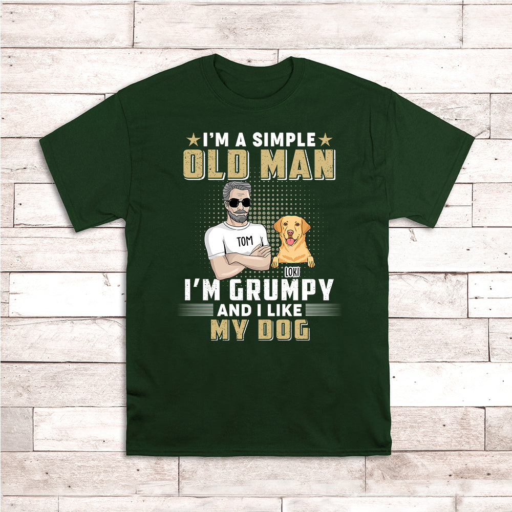 Customizable Grumpy Old Man Unisex T-shirt - Ideal Gift for Pet Lovers