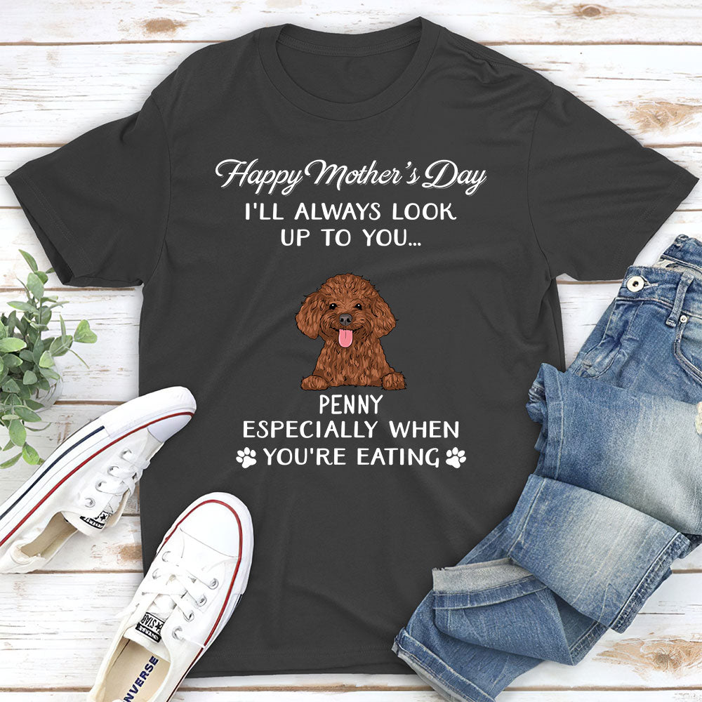 Personalized Custom Unisex Dog - Inspired T - shirt: A Look Up To You Design