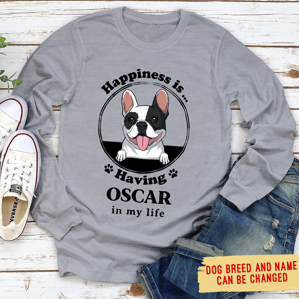 Personalized Custom Happiness Long Sleeve T-shirt for Pet Lovers