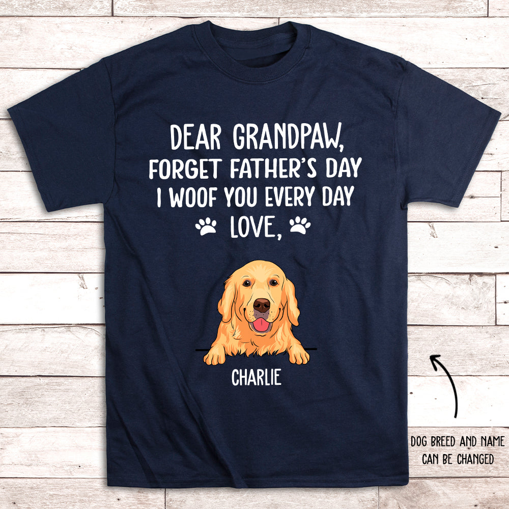 Personalized 'I Woof You Grandpaw' Unisex T-shirt for Pet Lovers