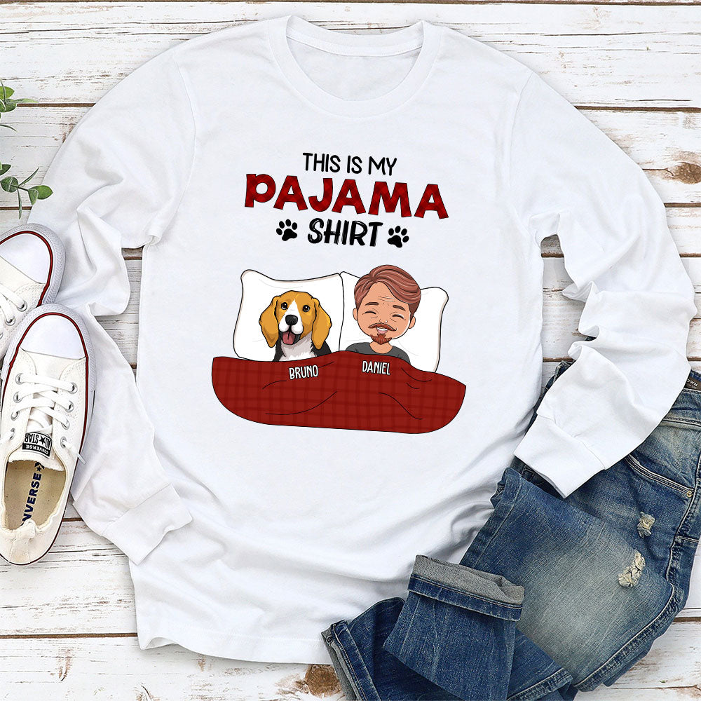 Custom Personalized Long Sleeve Pet Pajama T-shirt - Ideal Gift for Pet Lovers