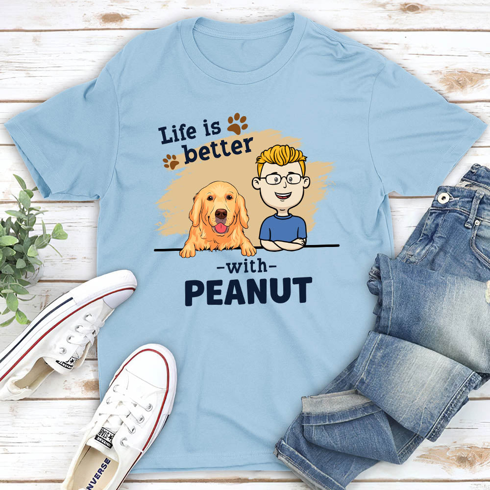 Customizable Unisex 'With Dog' Personalized T - shirt for Pet Lovers