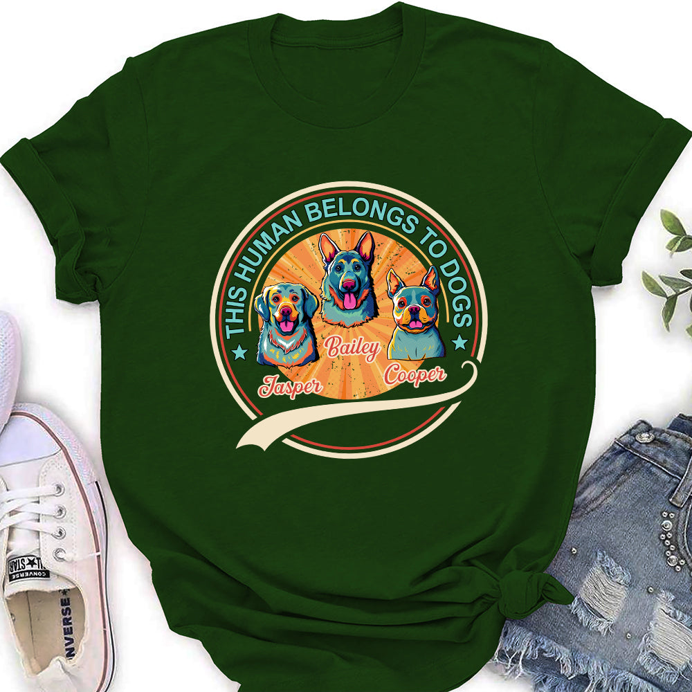 Human Belongs Popart - Customizable Personalized Women's Pet Lover T-shirt