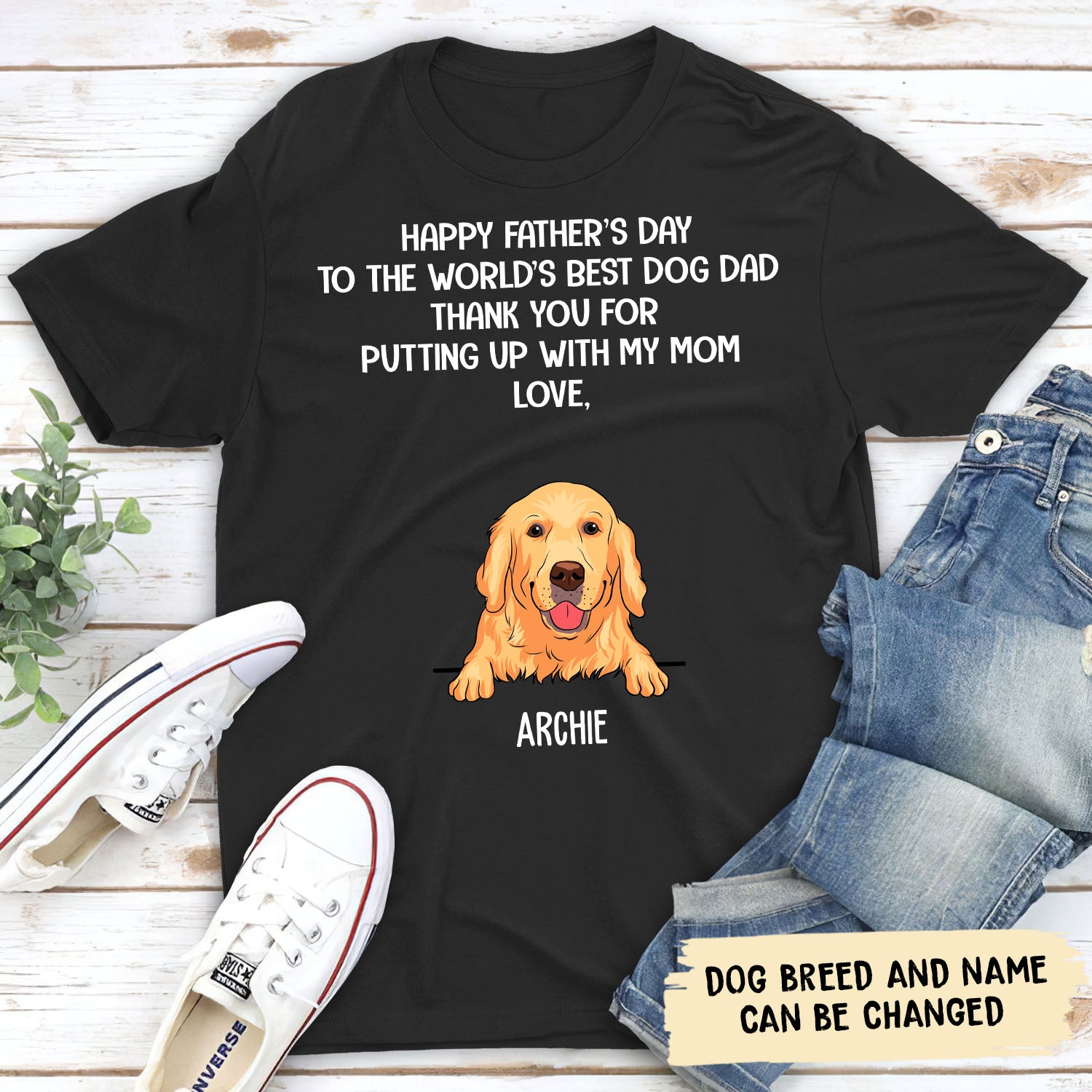 World's Top Dog Dad - Personalized Custom Unisex T-shirt for Pet Lovers