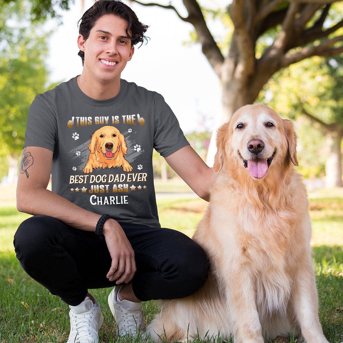 Best Dog Dad Personalized Custom Unisex T-shirt for Pet Lovers