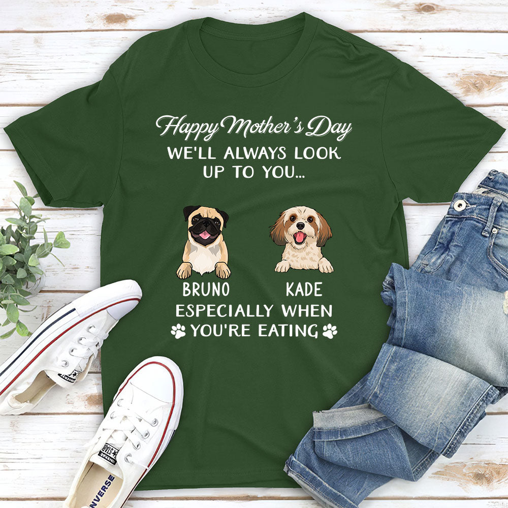 Personalized Custom Unisex Dog - Inspired T - shirt: A Look Up To You Design