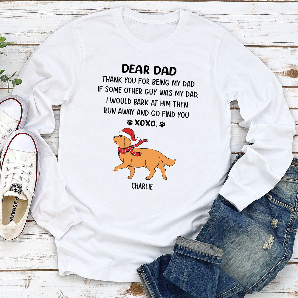 Dear Mom/Dad XoXo Personalized Custom Christmas Long Sleeve T - shirt for Pet Lovers