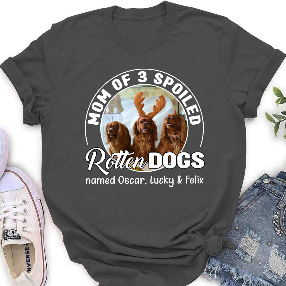 Personalized Spoiled Rotten Dog Chibi Cartoon Photo Women's T-Shirt - Ideal Gift for Pet Lovers