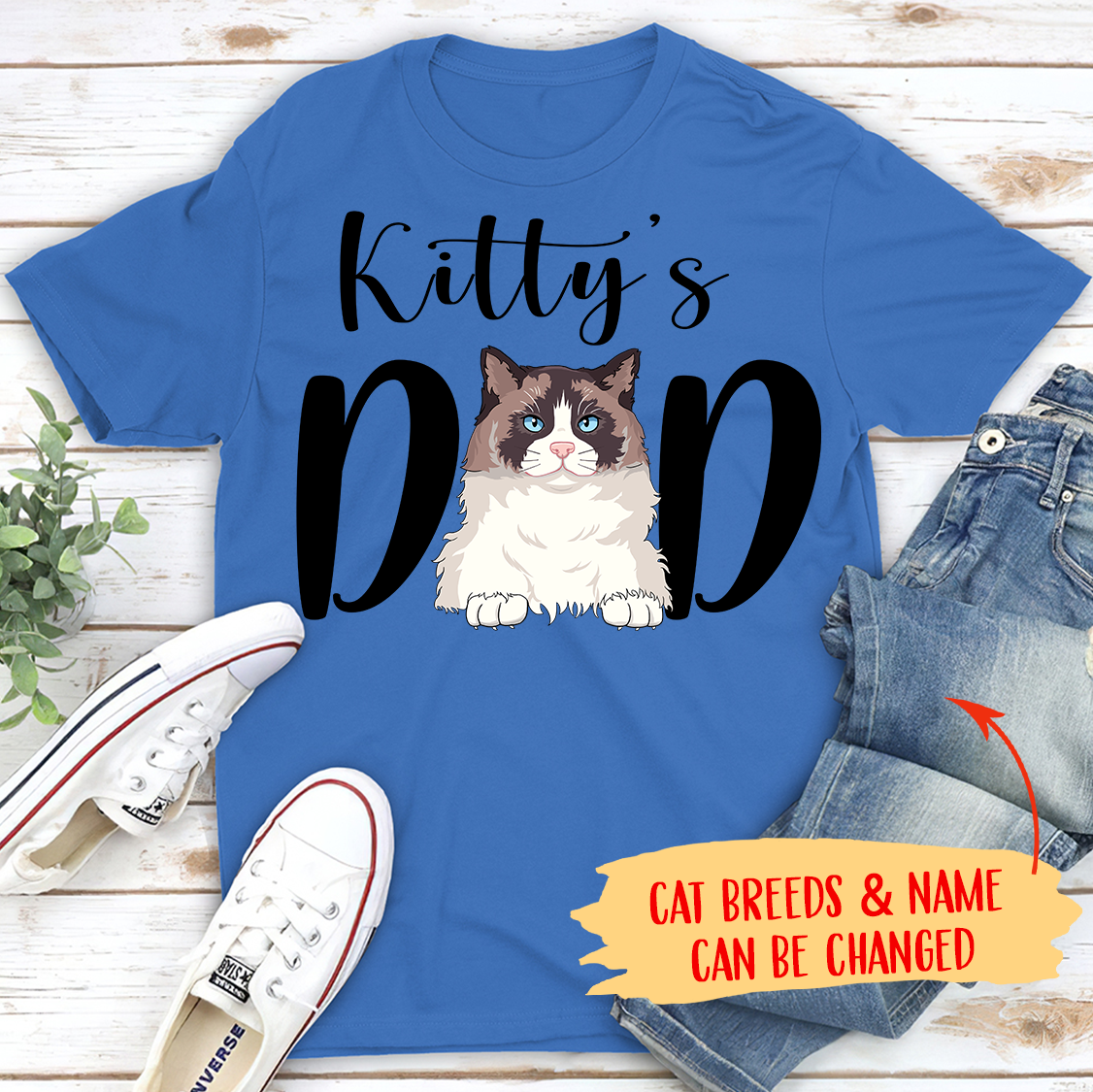 Customizable Unisex Cat Mom/Dad T-shirt - Ideal Gift for Pet Lovers