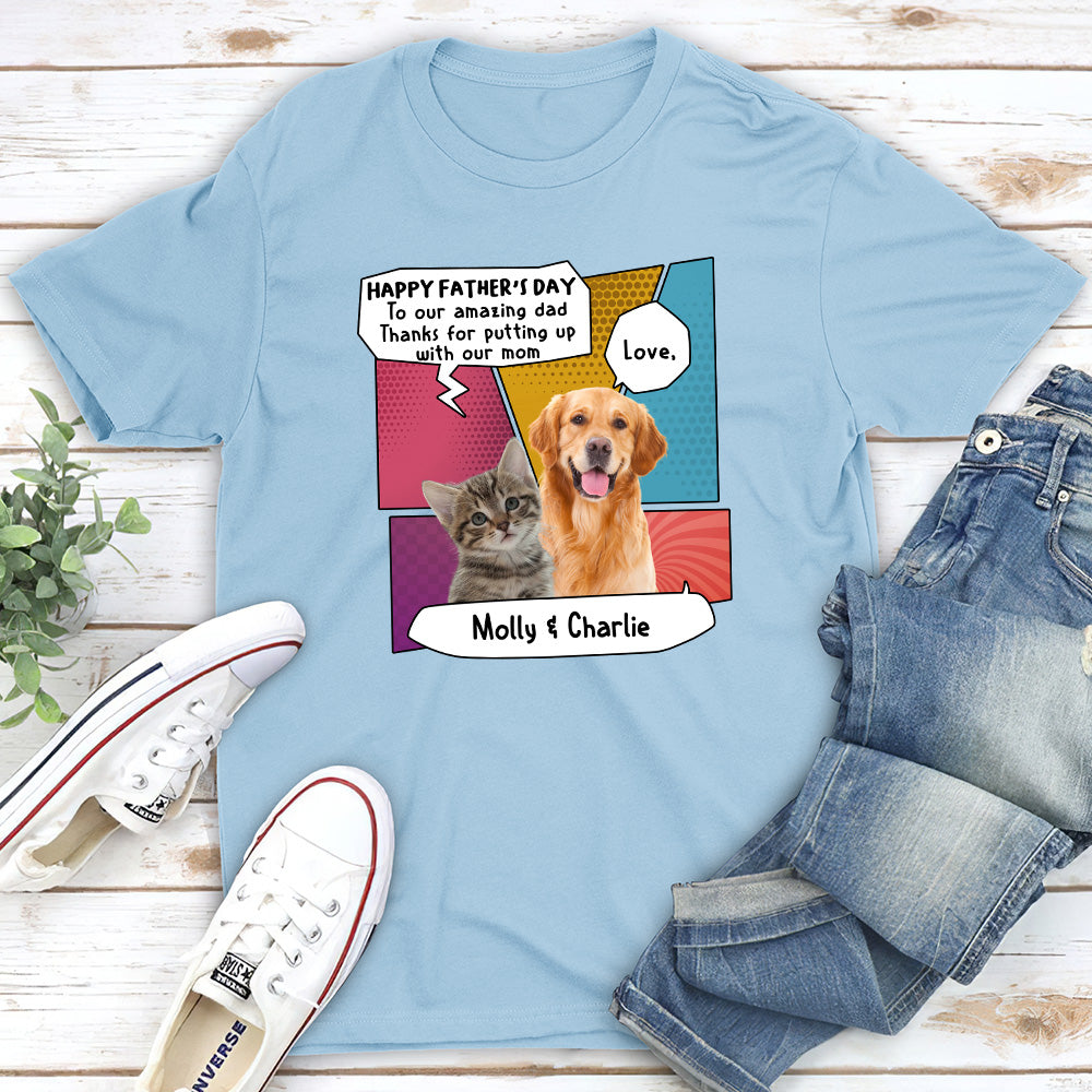 Stunning Pop Art Personalized Premium T-shirt for Pet Dads