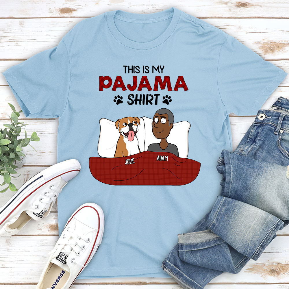 Customizable Funny Pajama Unisex T - Shirt: Ideal Gift for Pet Lovers