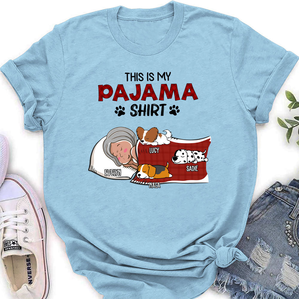 Customizable Women's Personalized Sleeping Pajama T - Shirt for Pet Lovers
