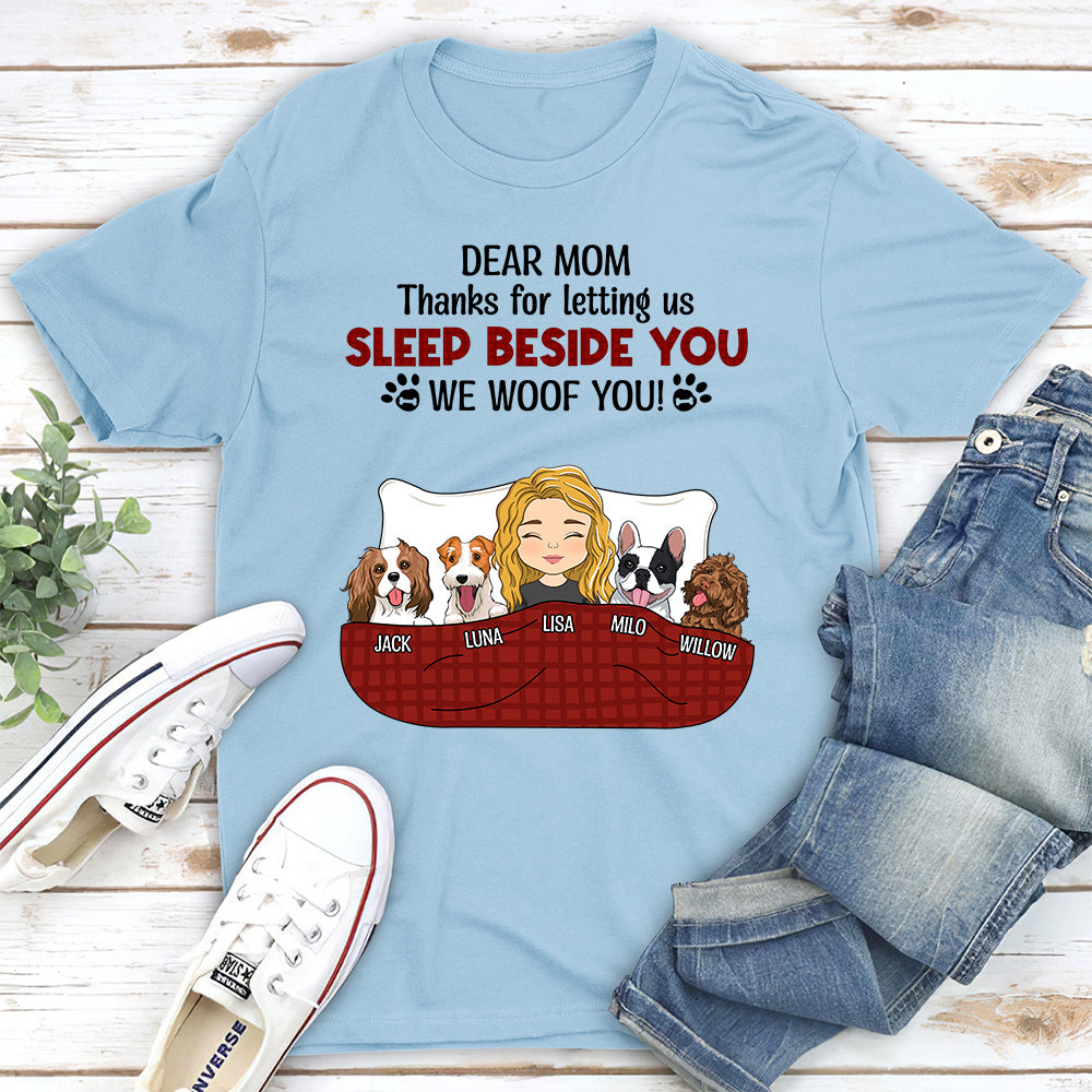 Personalized Custom Unisex 'Letting Me Sleep Beside You' T-shirt for Pet Lovers