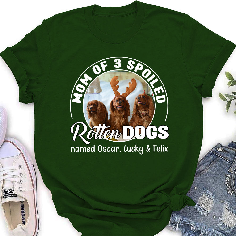 Personalized Spoiled Rotten Dog Chibi Cartoon Photo Women's T-Shirt - Ideal Gift for Pet Lovers