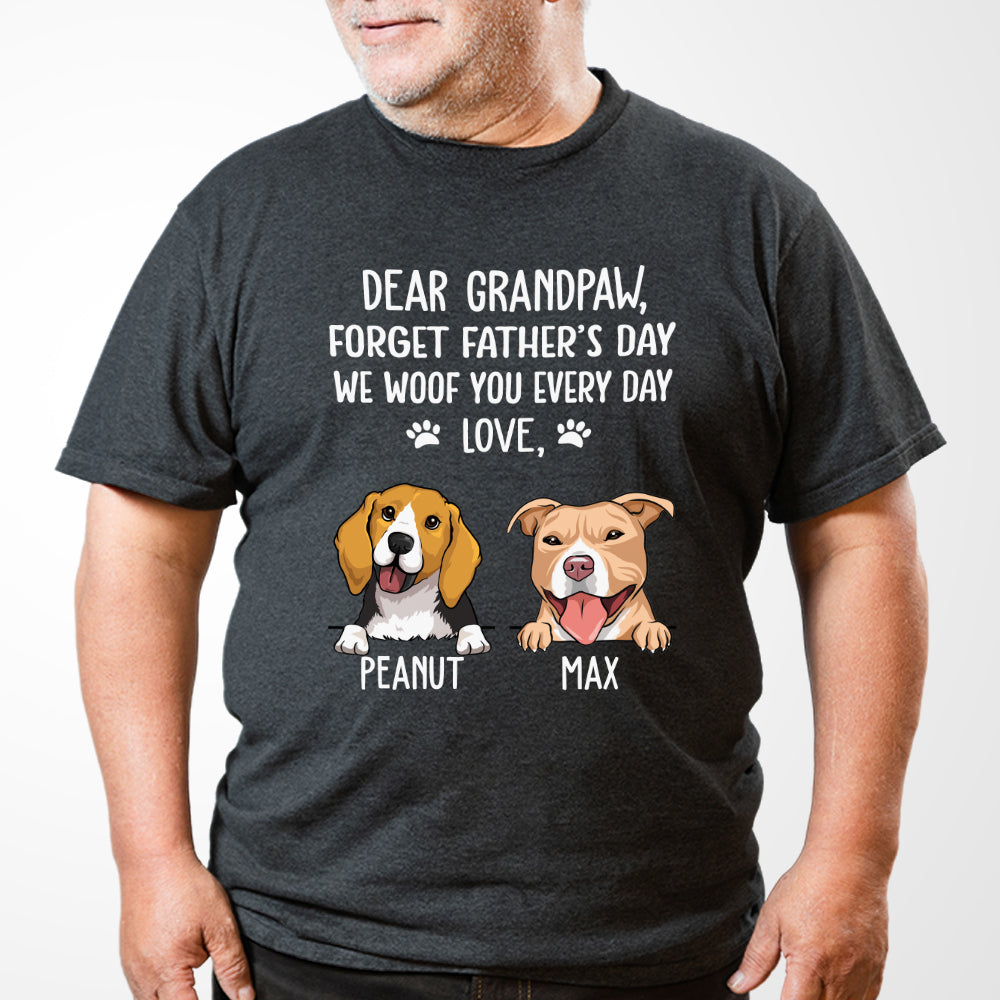 Personalized 'I Woof You Grandpaw' Unisex T-shirt for Pet Lovers