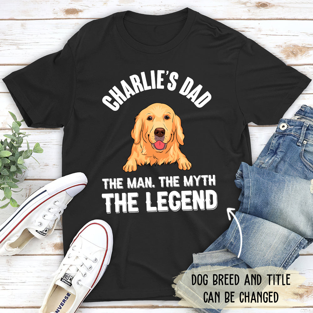 Dog Dad Legend - Customizable Unisex Personalized T-shirt for Pet Lovers