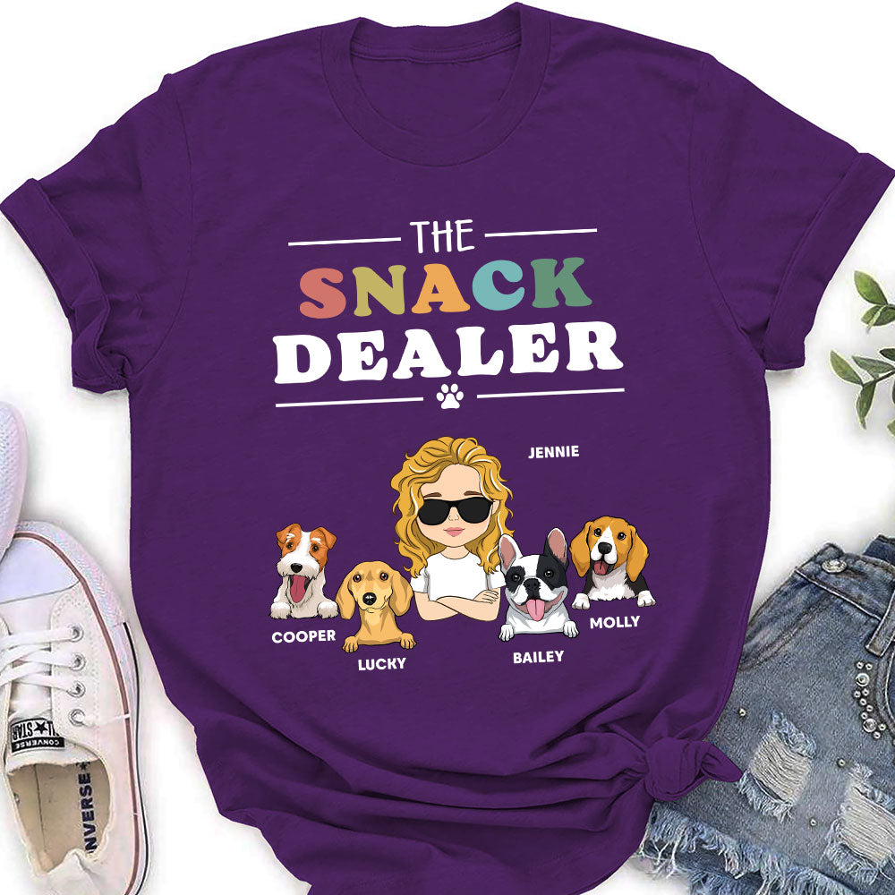 Personalized Custom Women's 'Snack Dealer' T-shirt - Ideal Gift for Pet Lovers