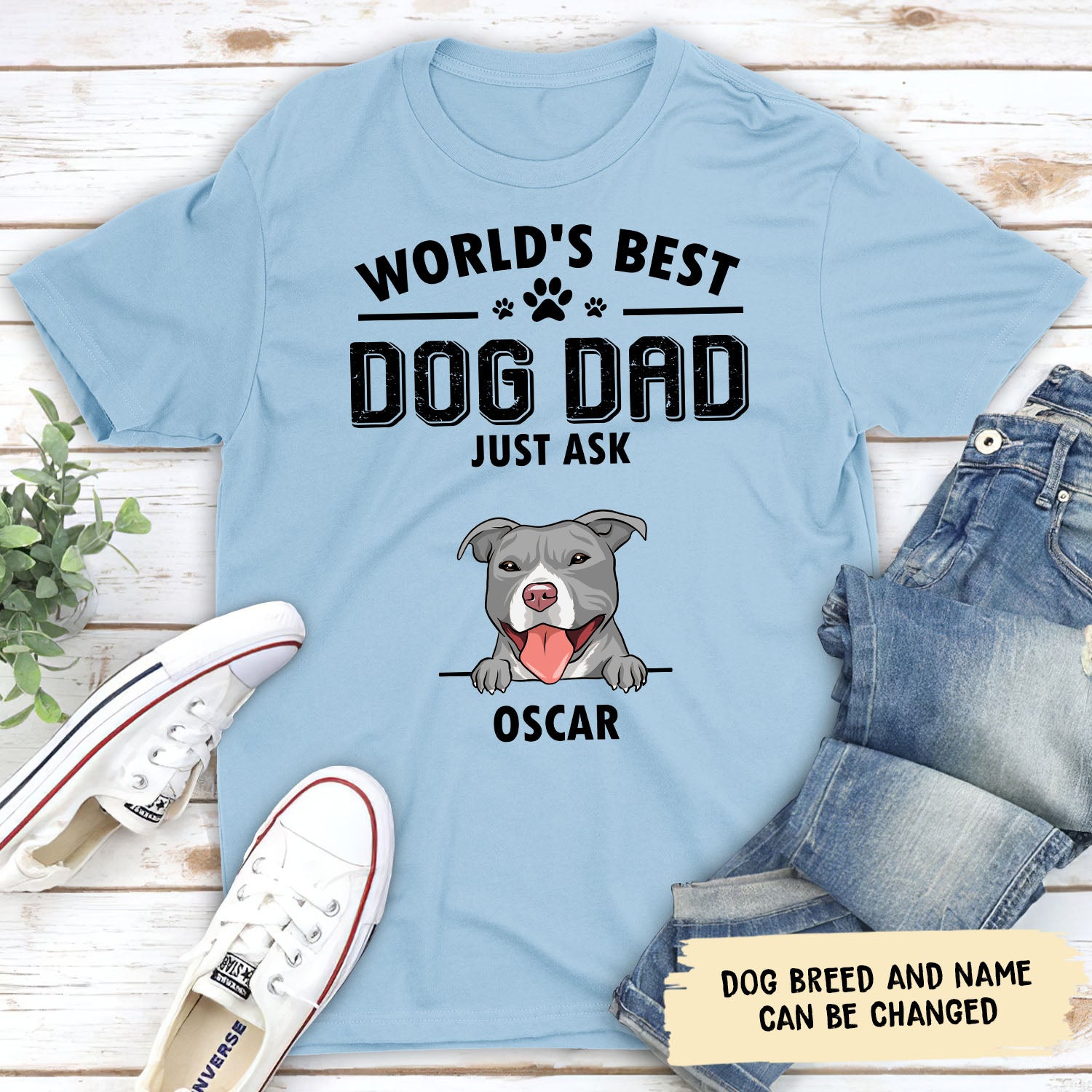 Personalized Custom Unisex T-shirt: World's Best Dog Dad Edition