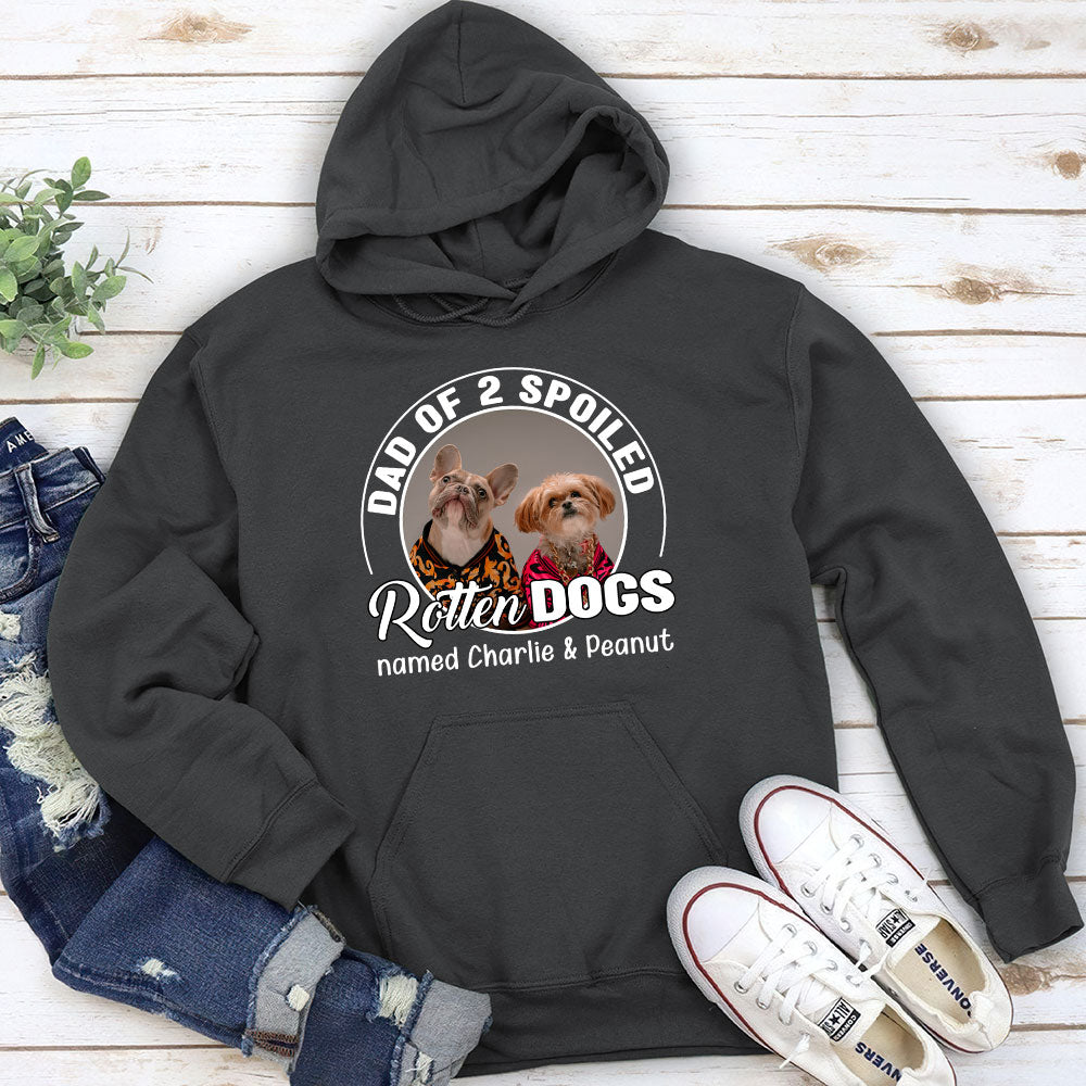Custom Personalized Spoiled Rotten Dog Photo Hoodie - Ideal Gift for Pet Lovers