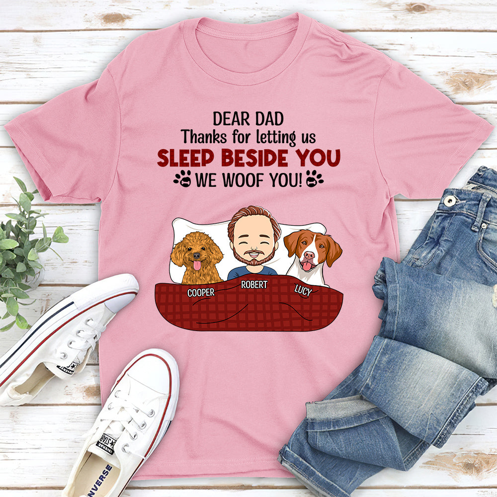 Personalized Custom Unisex 'Letting Me Sleep Beside You' T-shirt for Pet Lovers