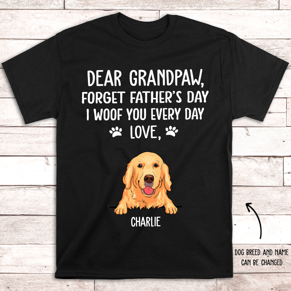 Personalized 'I Woof You Grandpaw' Unisex T-shirt for Pet Lovers