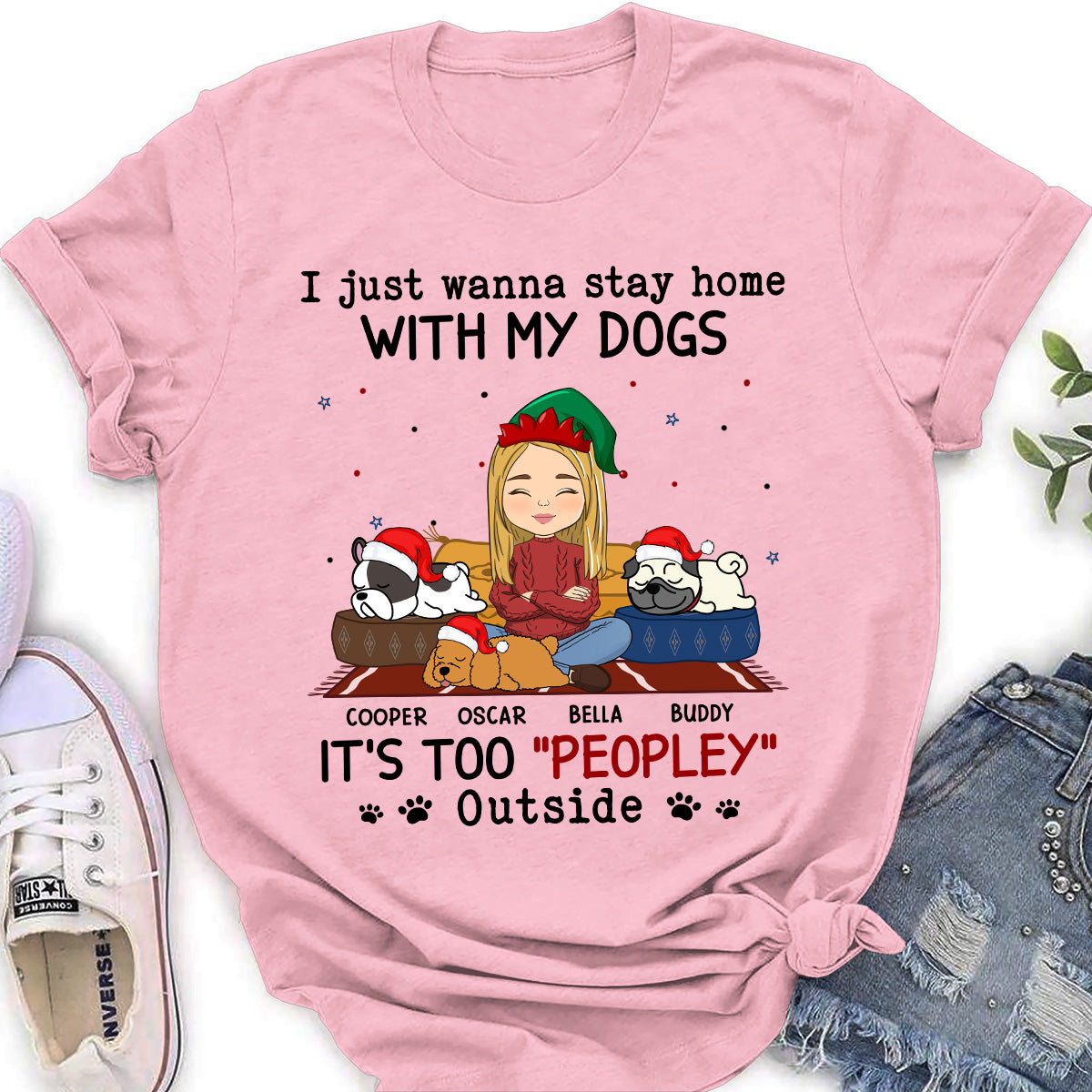 Personalized 'It's Too Peopley Outside' Women's T - shirt: Ideal Gift for Pet Lovers