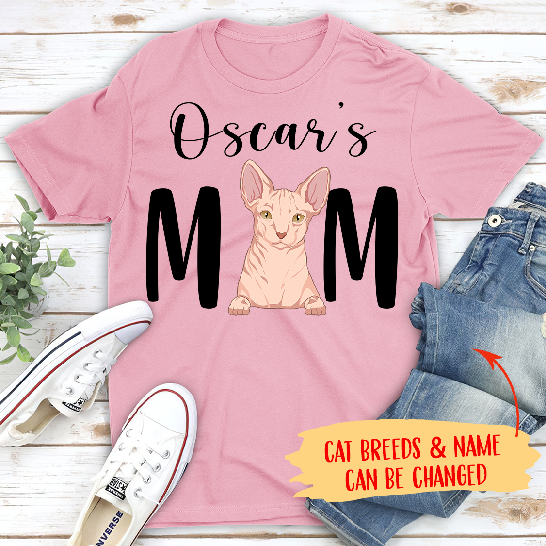 Customizable Unisex Cat Mom/Dad T-shirt - Ideal Gift for Pet Lovers