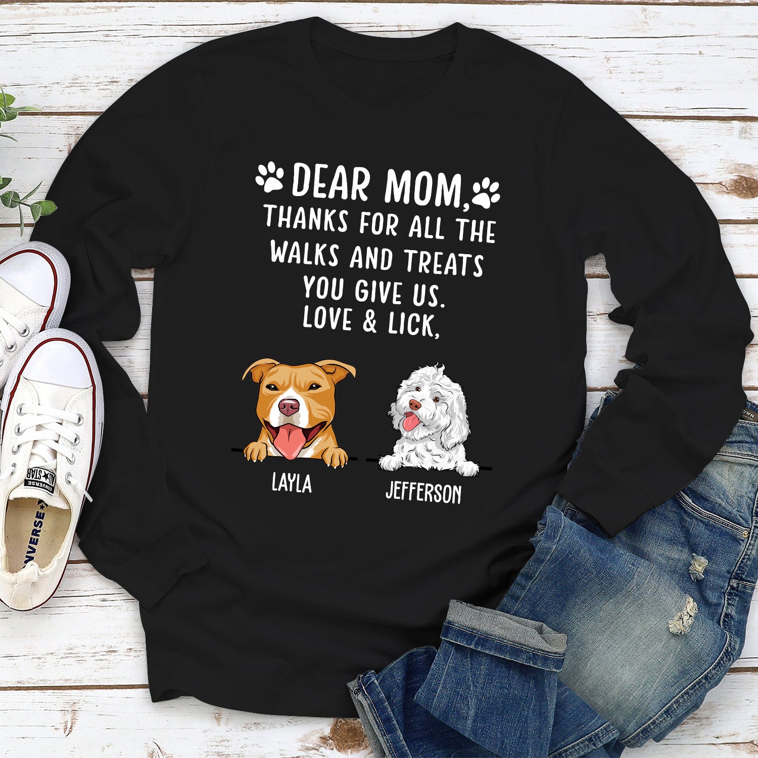 Personalized Custom Thanks For All The Treats Long Sleeve T-shirt - Ideal Gift for Pet Lovers