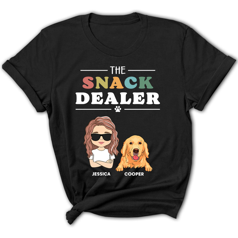 Personalized Custom Women's 'Snack Dealer' T-shirt - Ideal Gift for Pet Lovers