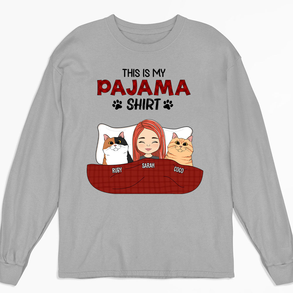 Custom Personalized Long Sleeve Pet Pajama T-shirt - Ideal Gift for Pet Lovers