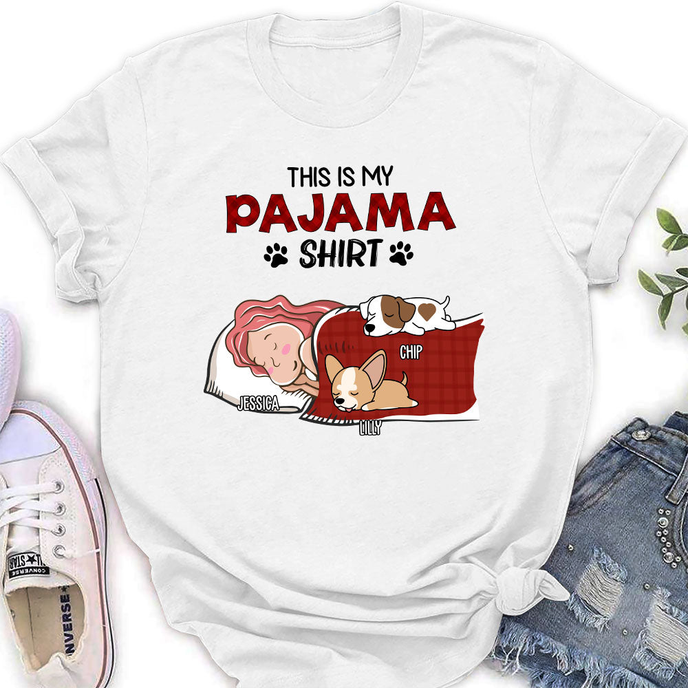 Customizable Women's Personalized Sleeping Pajama T - Shirt for Pet Lovers