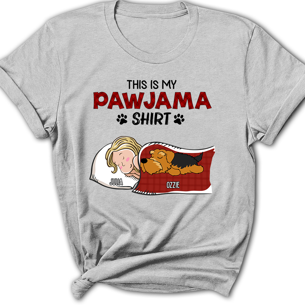Customizable Women's Personalized Sleeping Pajama T - Shirt for Pet Lovers