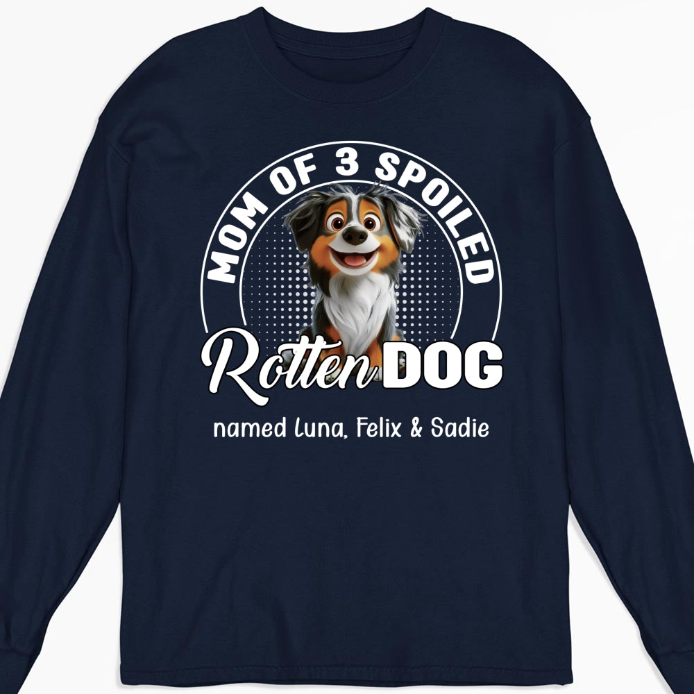 Spoiled Rotten Dog Chibi Cartoon Personalized Custom Long Sleeve T-Shirt - Ideal Gift for Pet Lovers