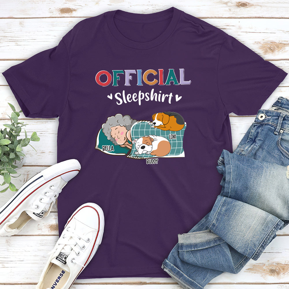 Customizable Dog Curled Up Unisex Sleep T-shirt - Ideal Gift for Pet Lovers