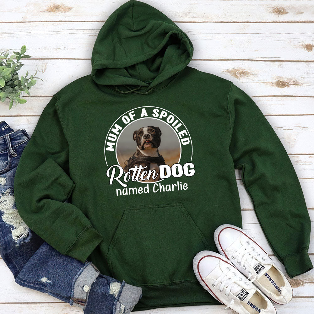 Custom Personalized Spoiled Rotten Dog Photo Hoodie - Ideal Gift for Pet Lovers