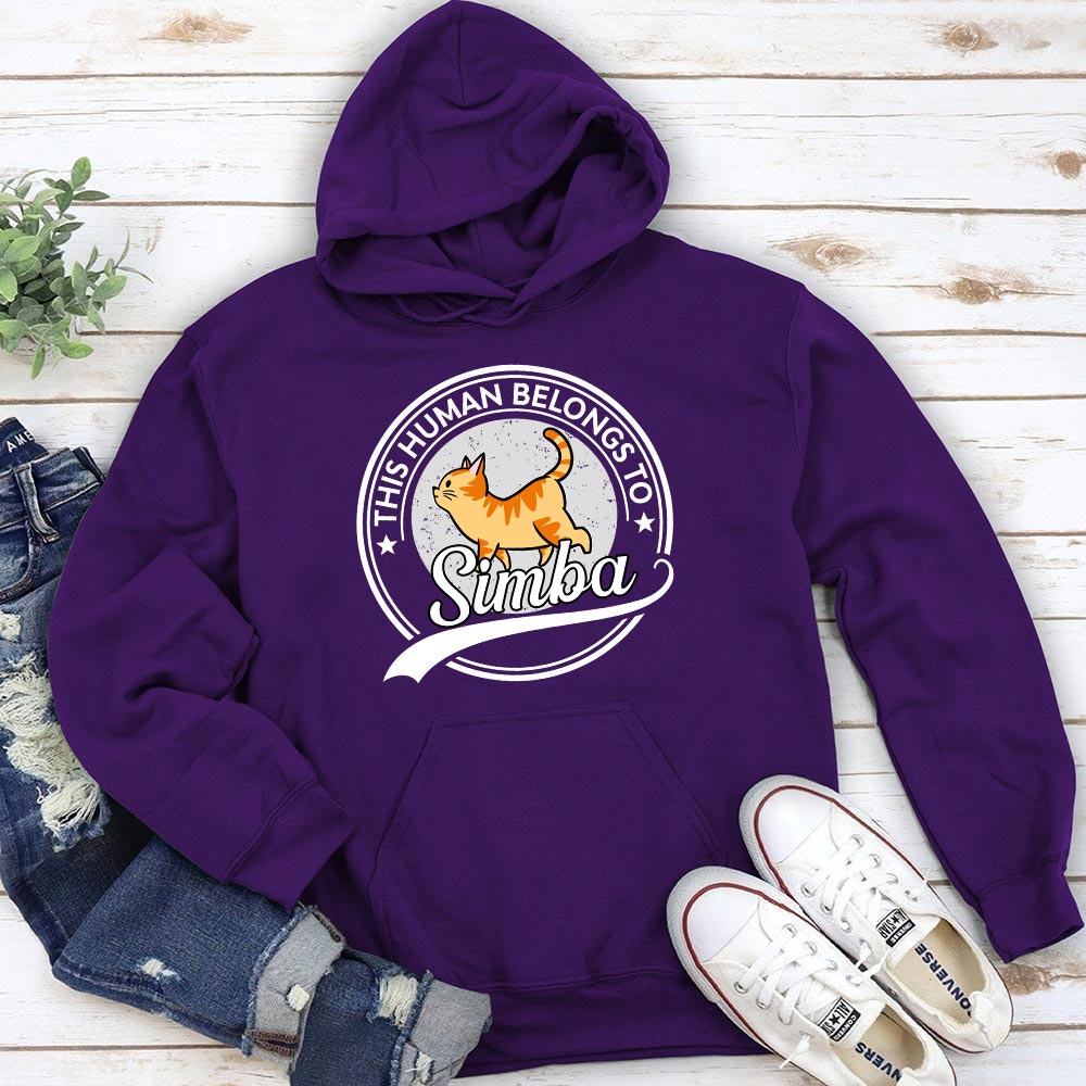 Unique Personalized 'Human Belongs To Cat' Hoodie for Pet Lovers