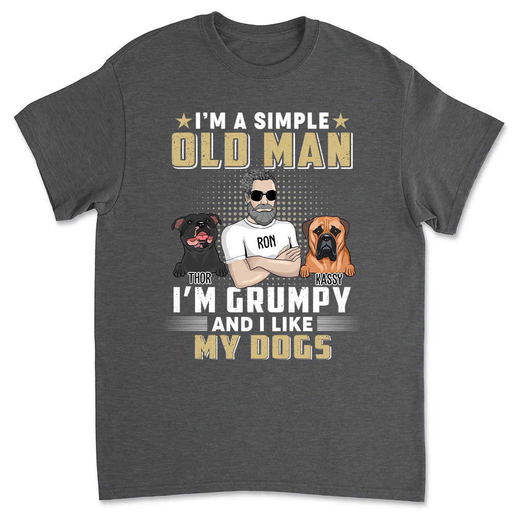 Customizable Grumpy Old Man Unisex T-shirt - Ideal Gift for Pet Lovers