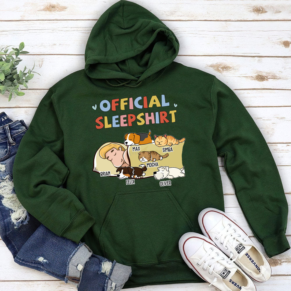 Personalized Custom Sleeping Pet Sleepshirt Version 2 - The Ideal Hoodie for Pet Lovers