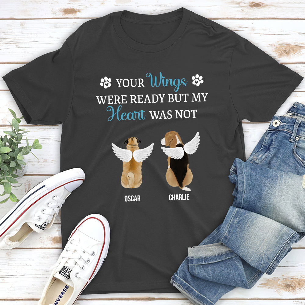 Personalized Memorial Unisex T-shirt - Your Wings Were Ready - Ideal Gift for Pet Lovers