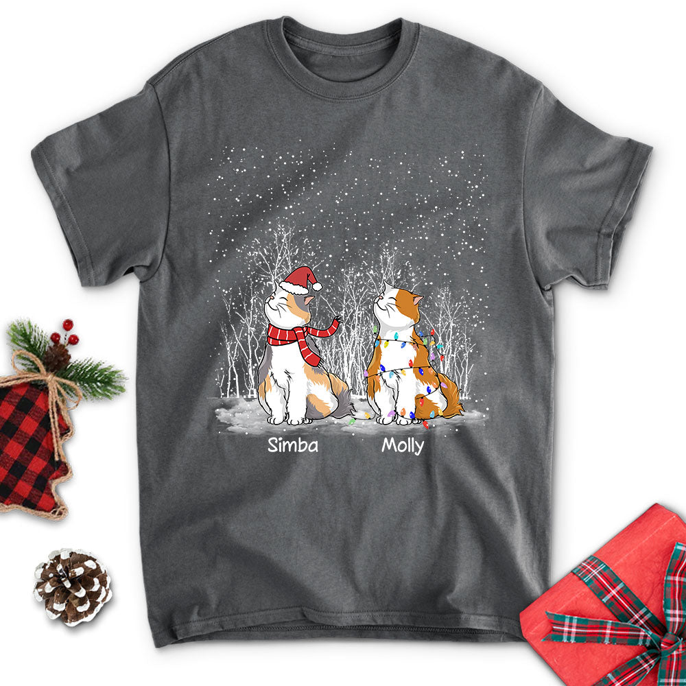 Customizable Winter Cat Unisex T-shirt - Ideal Gift for Pet Lovers
