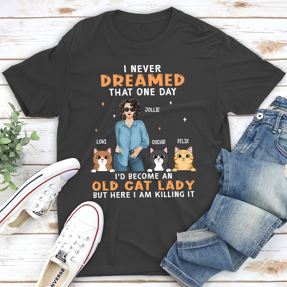 Old Cat Lady 2 - Customizable Unisex Personalized T - shirt for Pet Lovers