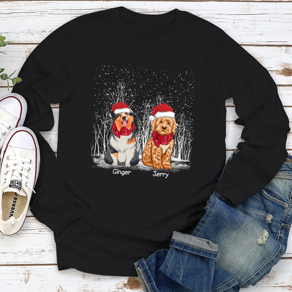 Customizable Winter Dog Long Sleeve Personalized T-shirt