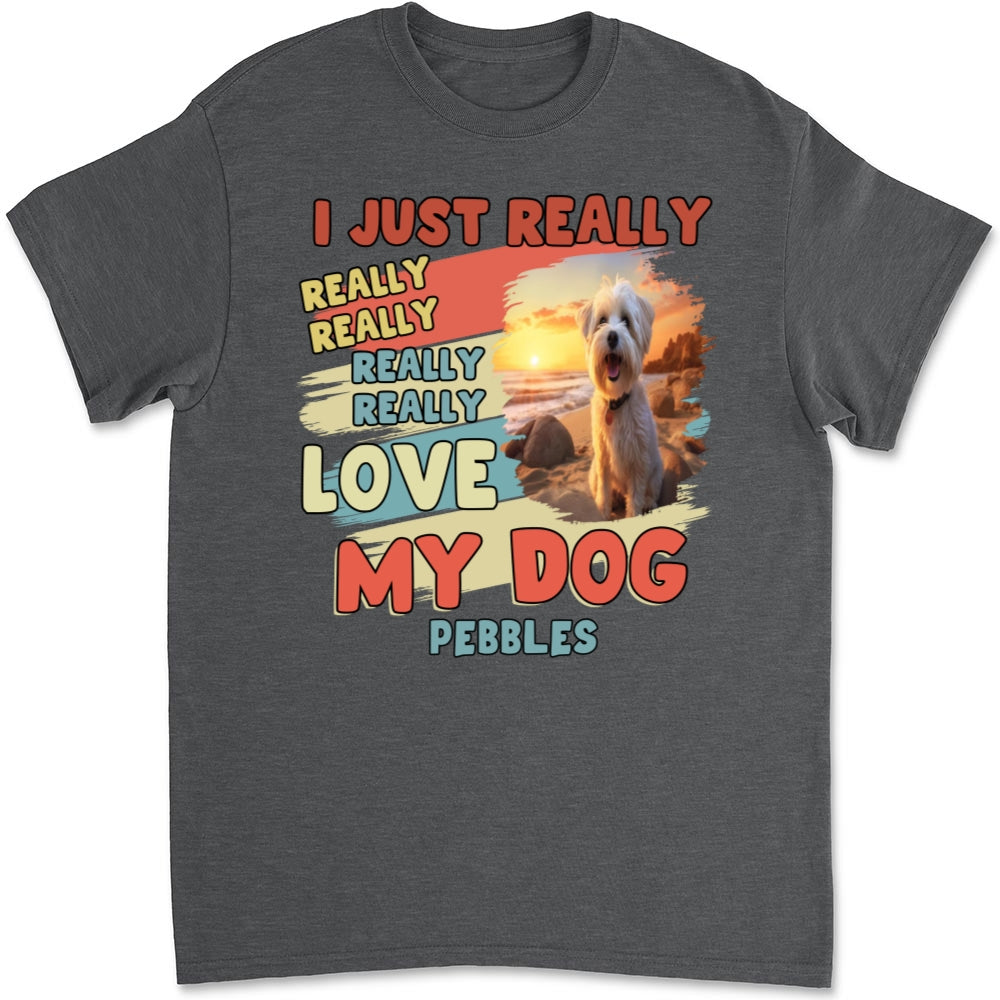 Personalized Custom Unisex 'I Just Really Love My Dogs' Photo T-Shirt - Ideal Gift for Pet Lovers